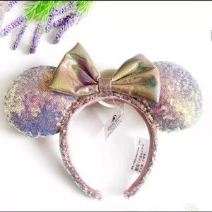 50th Anniversary Earidescent Iridescent Pink Ears Disney Headband Minnie NWT